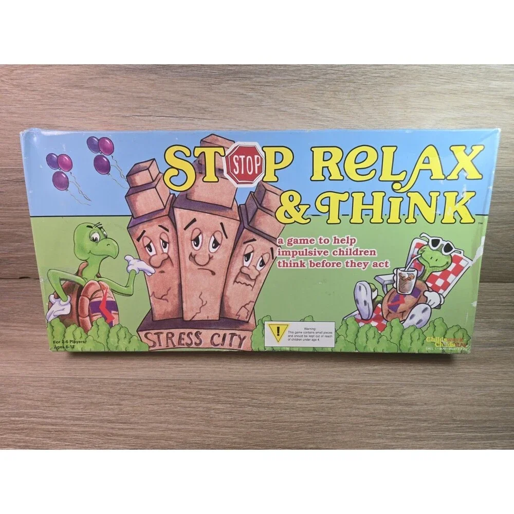 Stop Relax & Think Board Game for Compulsive Children 99% Complete in Box
